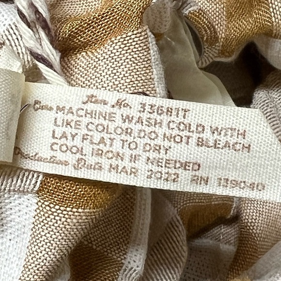 Matilda Jane Annabelle Plaid Boho Top White Tan Gingham Size S - Picture 9 of 9